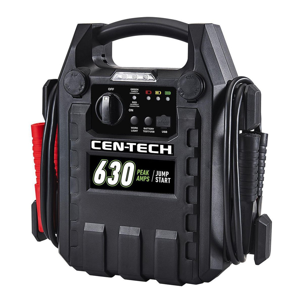 630 Peak Amp Portable Car Battery Jump Starter and Power Pack Z43643
