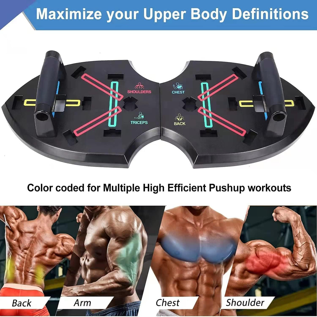 Push Up Board with 15 Gym Accessories, Foldable Pushup Bar with Resistance Band, Jump Rope Pack of 2 W98256