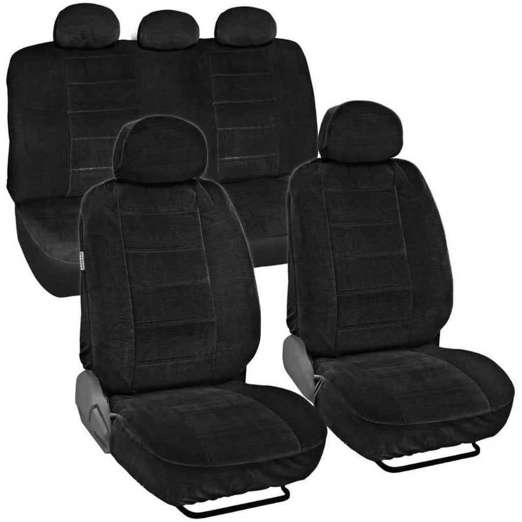 Dotted Cloth Car Seat Covers Front and Rear 9 Pieces N674405