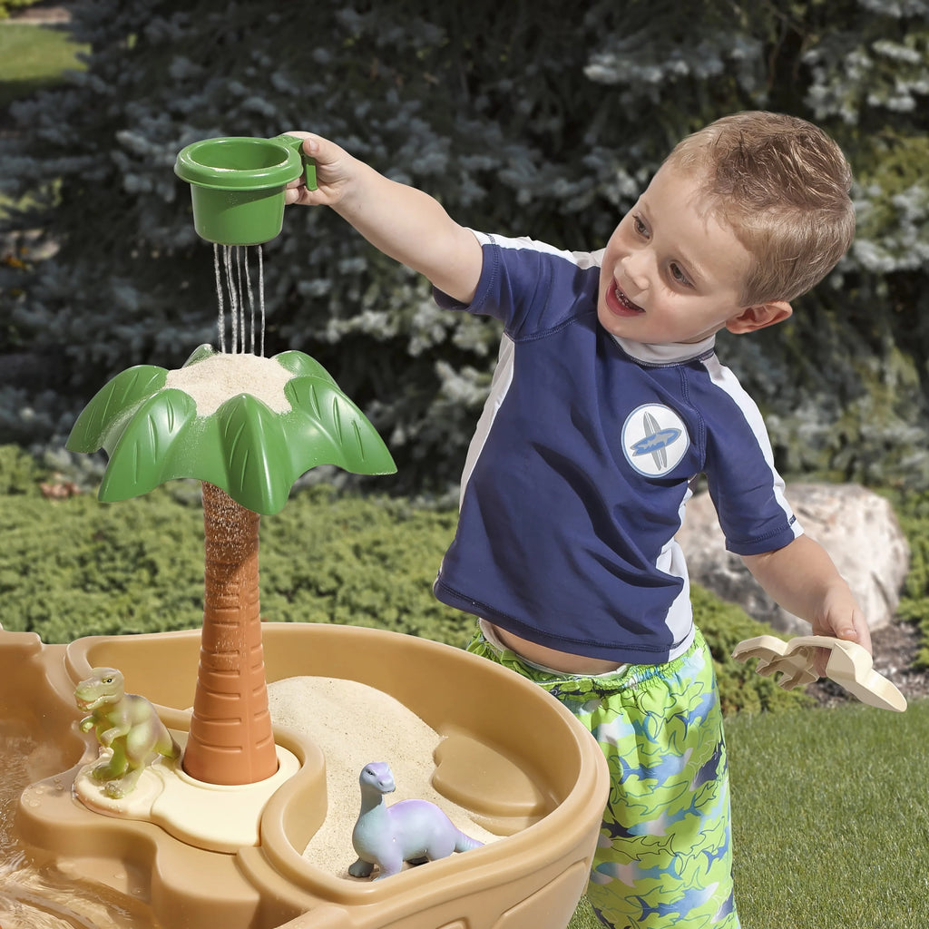 Plastic Sandbox and Water Table with 7-piece Dinosaur Playset U365241
