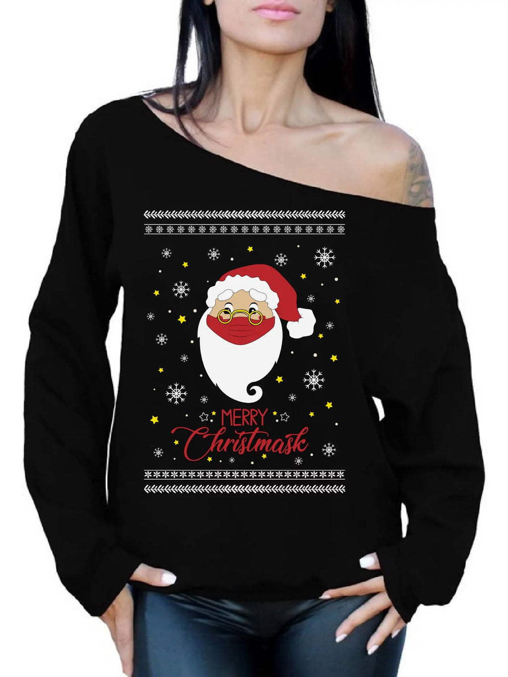 Off Shoulder Christmas Sweater S4006