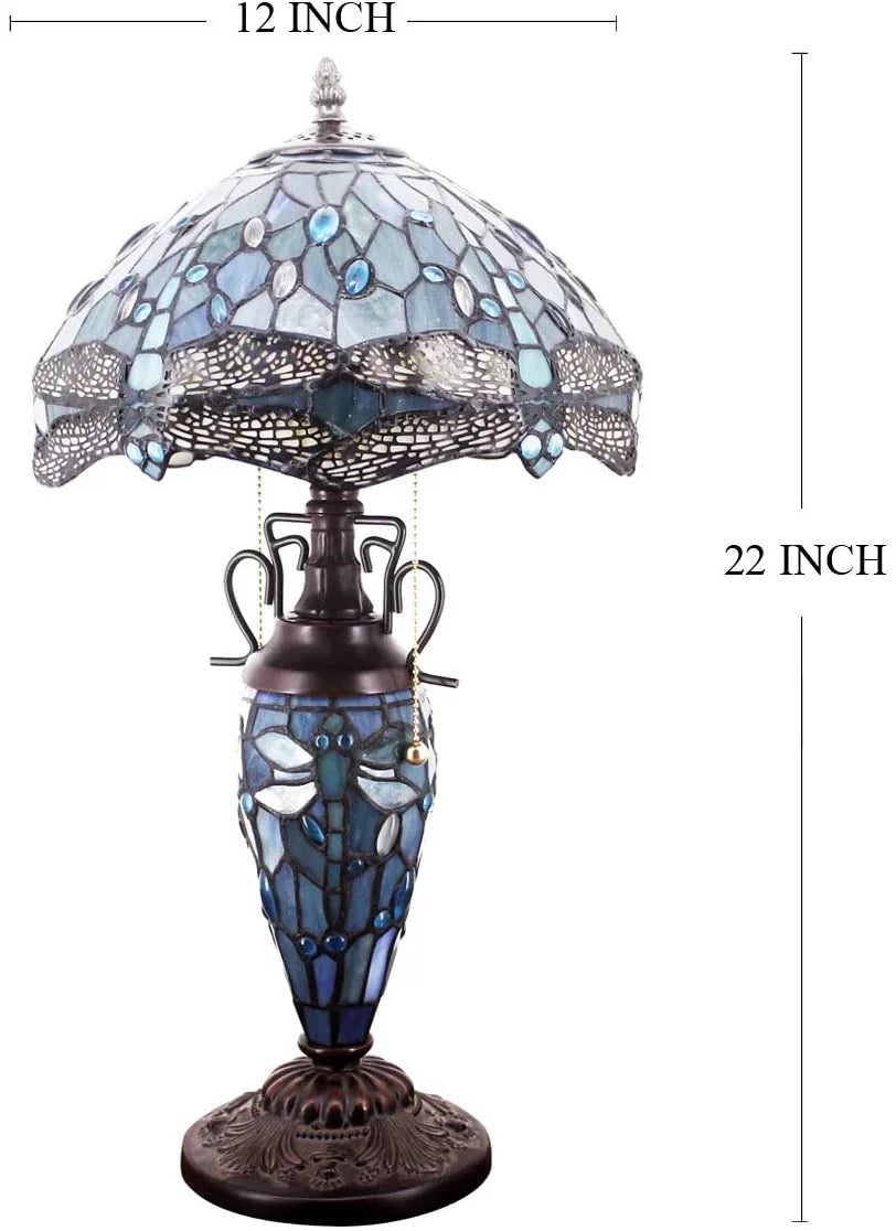 Sea Blue Stained Glass Table Lamp N859
