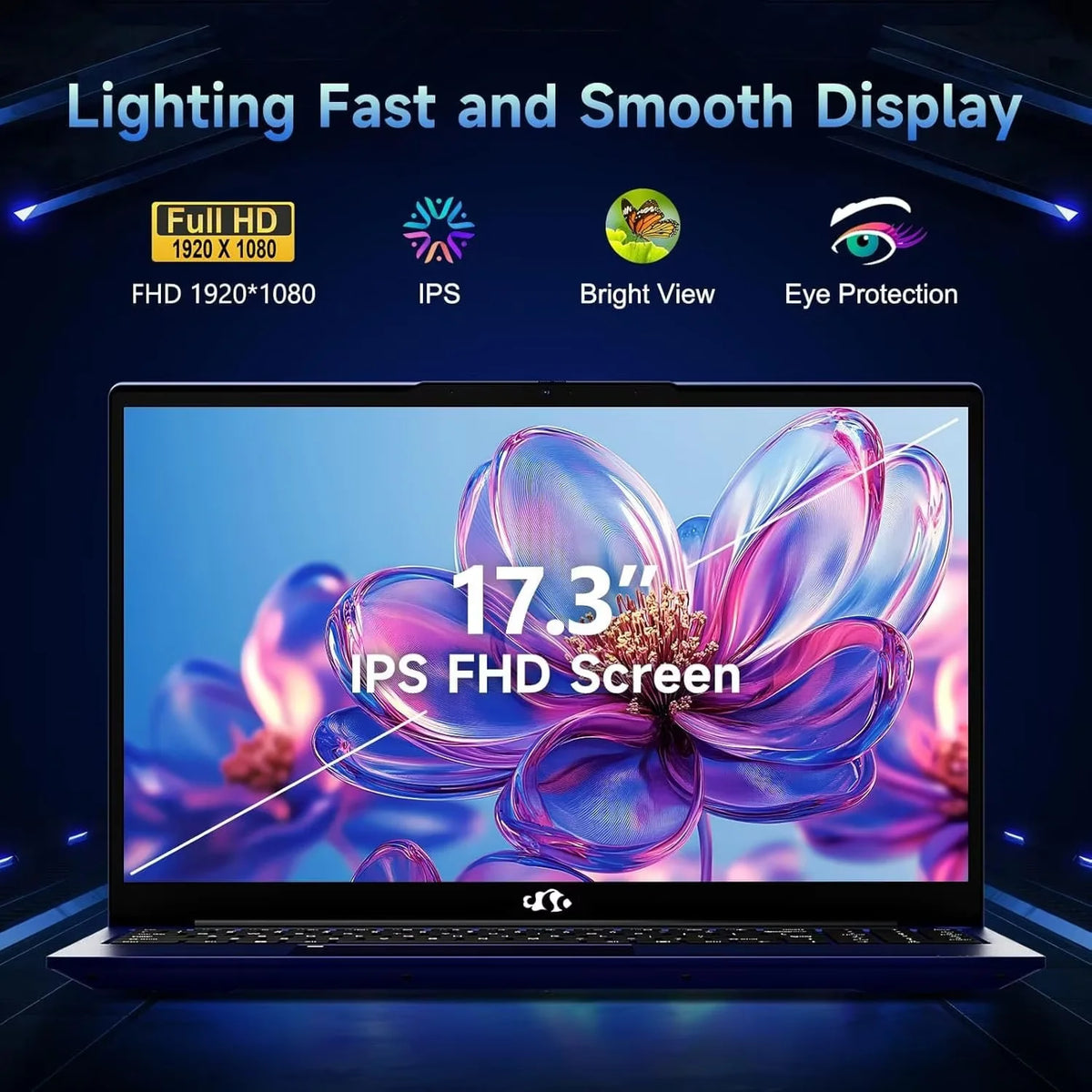 17.3" IPS FHD Gaming Laptop, 8 Cores AMD Ryzen 7 6800H 16GB DDR5 RAM 1TB SSD AMD Radeon 680M GPU Blue G63449