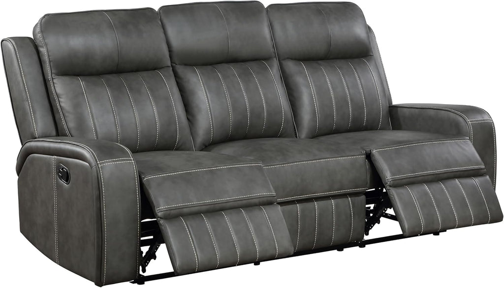 3-Piece Upholstered Motion Reclining Sofa Set Grey M2756