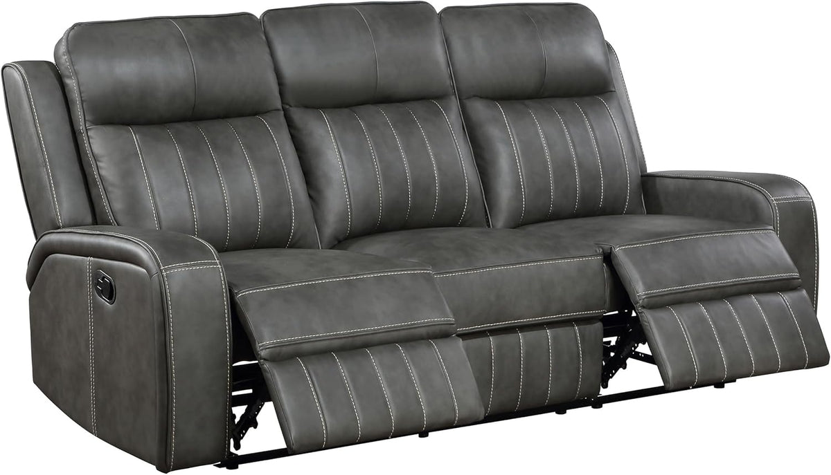 3-Piece Upholstered Motion Reclining Sofa Set Grey M2756