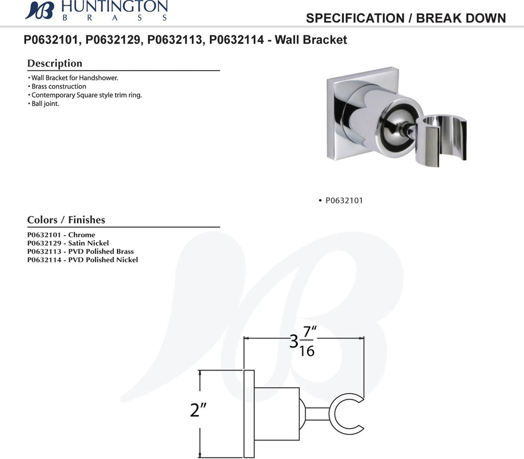 Polished Nickel Hand Shower Wall Bracket V6016