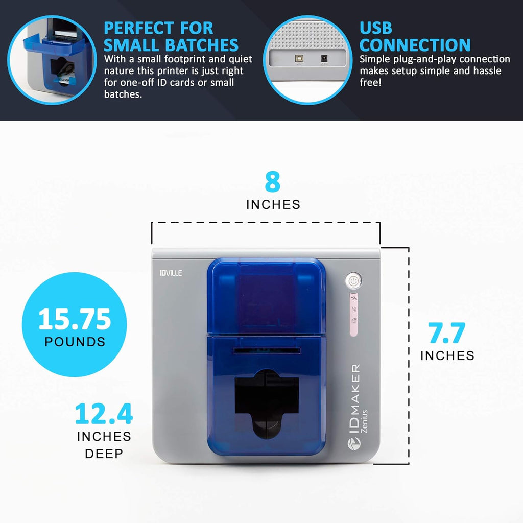 1 Sided Card Printer Machine & Supply Kit I52942