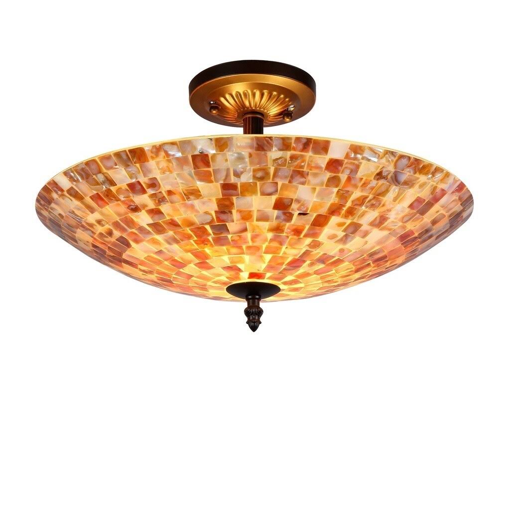 2-Light Dark Bronze Semi-Flush Mount F162860