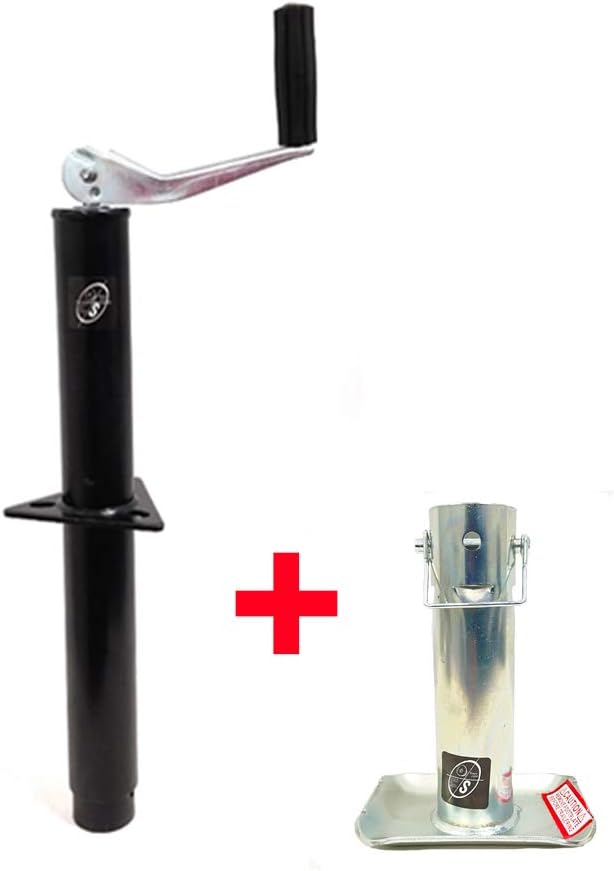 5,000 lbs A-Frame Trailer Jack with Zinc Round Tube Foot Plate Pack of 2 I53050