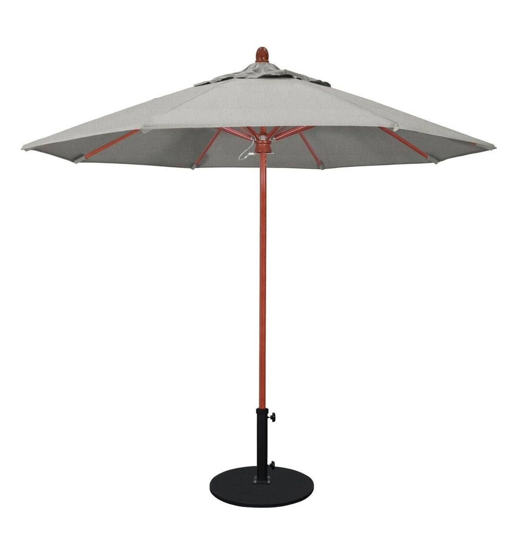 Forest Red Oak Fiberglass Pole Market Umbrella with Pulley Lift E910398