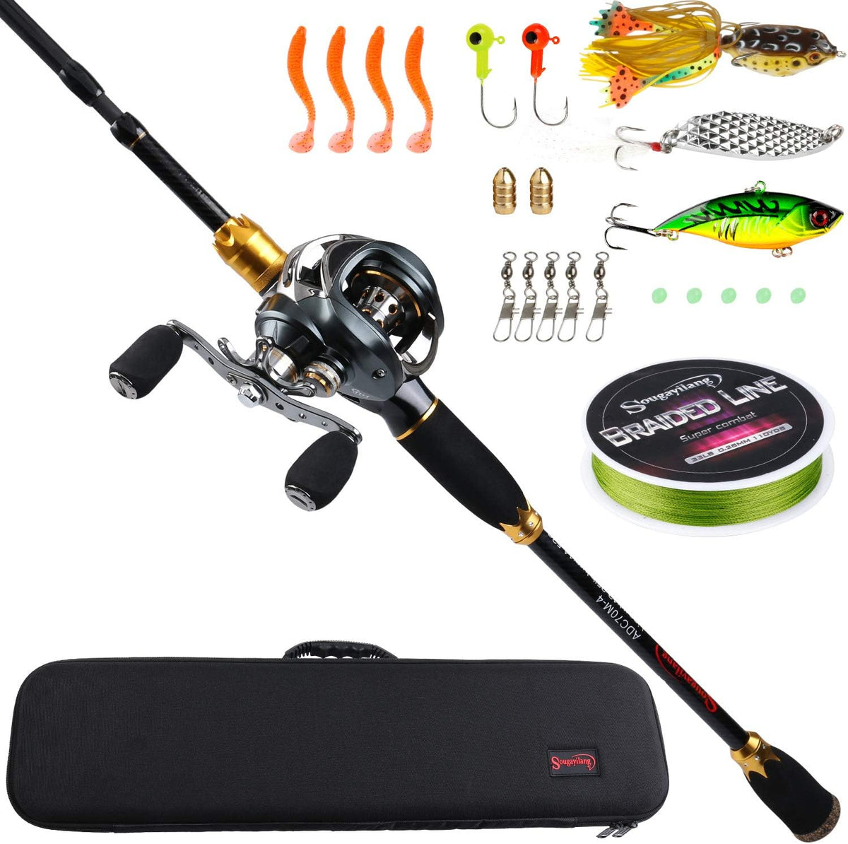 24-Ton Carbon Fiber Fishing Rod and Reel Combos with Baitcasting Reel Y835