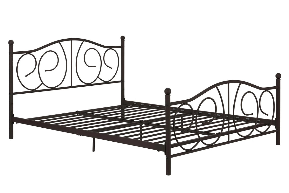 Queen Bronze Metal Platform Bed Y2873
