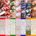 7 Holiday Nail Art Stickers, Mixed Season Nail Decals Set A85904