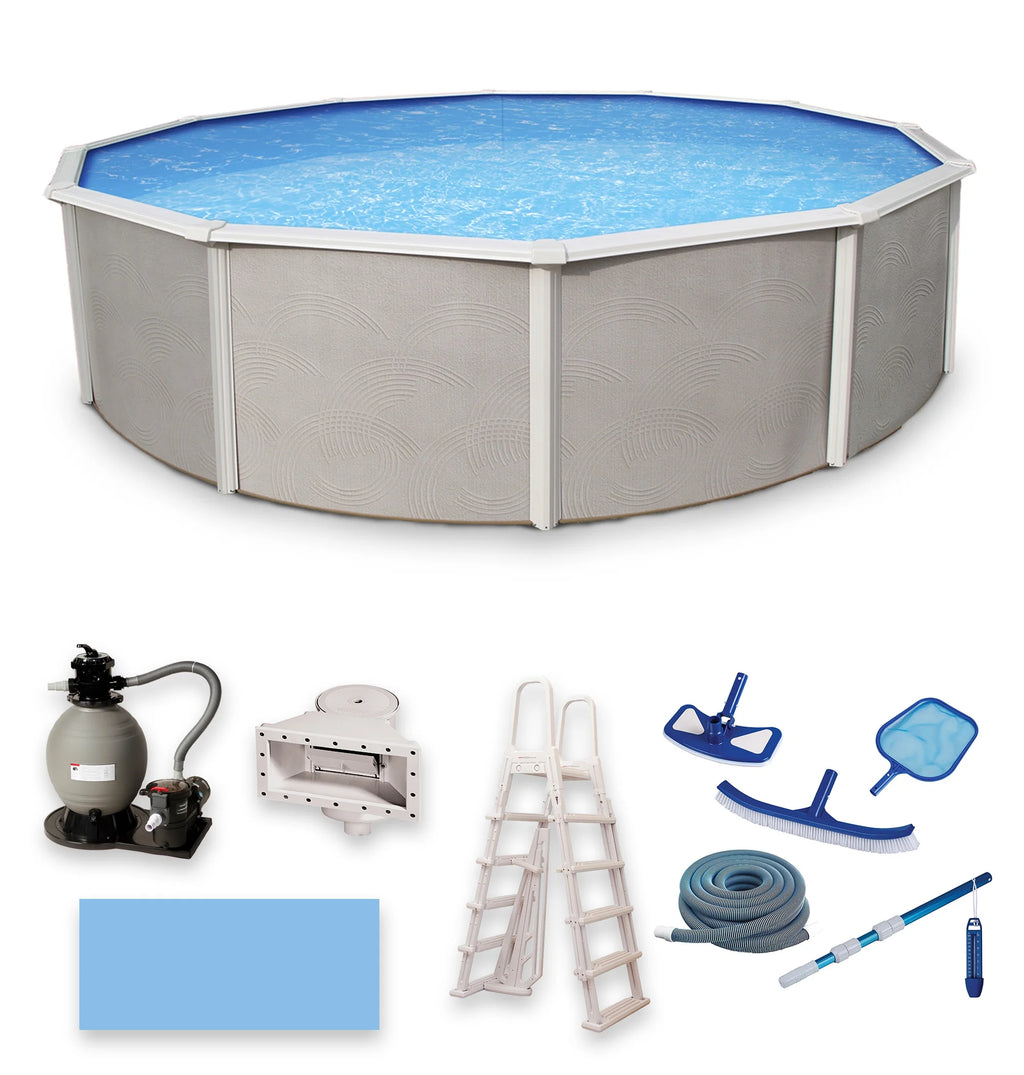 24-ft Round 52-in Deep Metal Wall Swimming Pool B193