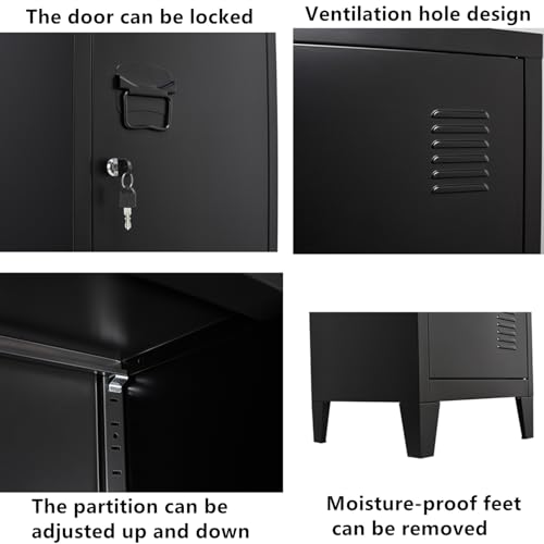 Metal Locker with Doors and Shelves B417