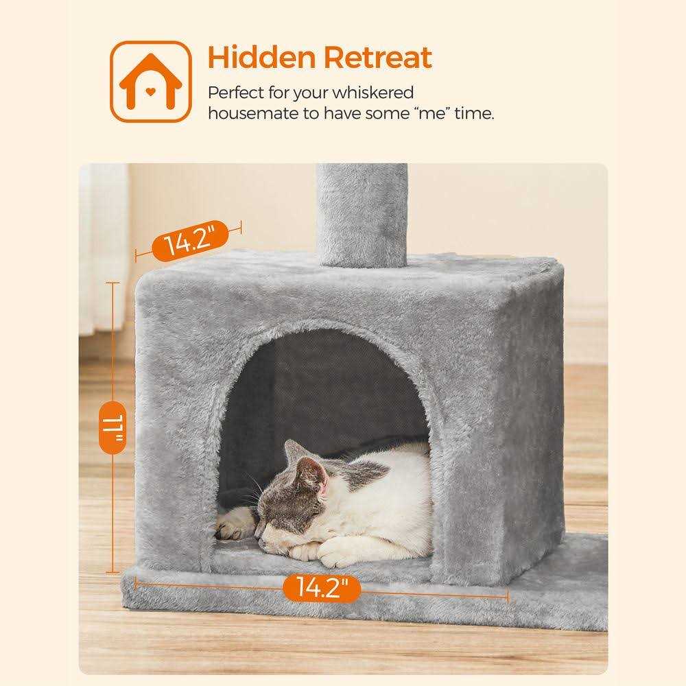 Cat Tree with Sisal Scratching Posts and 2 Plush Condos K86095
