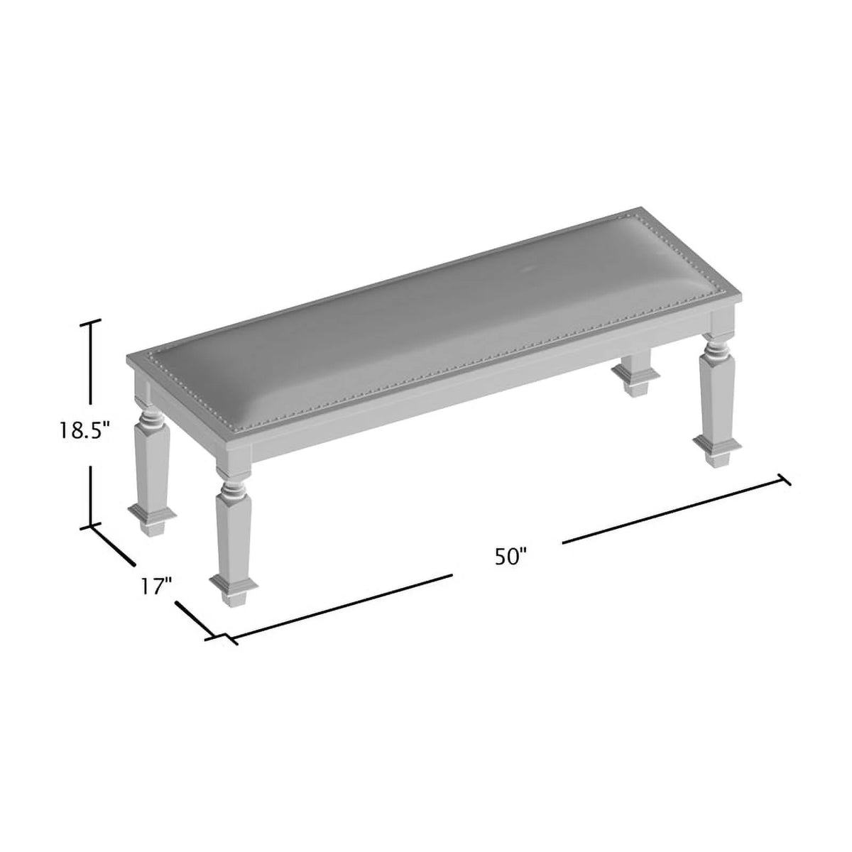 Antique White Wood Dining Bench B68860