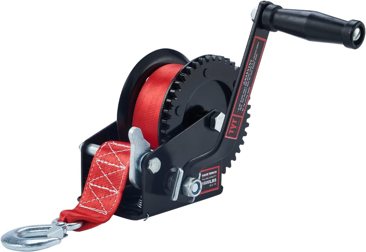 1600lbs Hand Winch with Steel Cable, Two Way Ratchet Crank Winch, Pack of 2 E490689