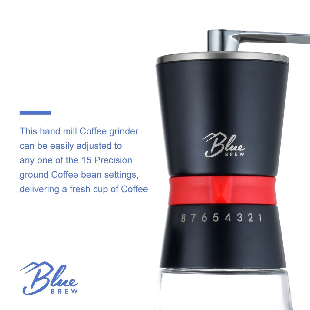 Manual Coffee Grinder with Conical Ceramic Burrs and 2 Airtight Glass Jars U3276