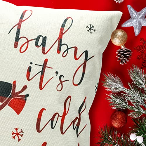 Christmas Pillow Covers 18x18 Inch Set of 4 Y968