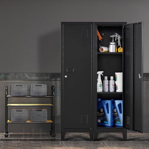 Metal Locker with Doors and Shelves B417