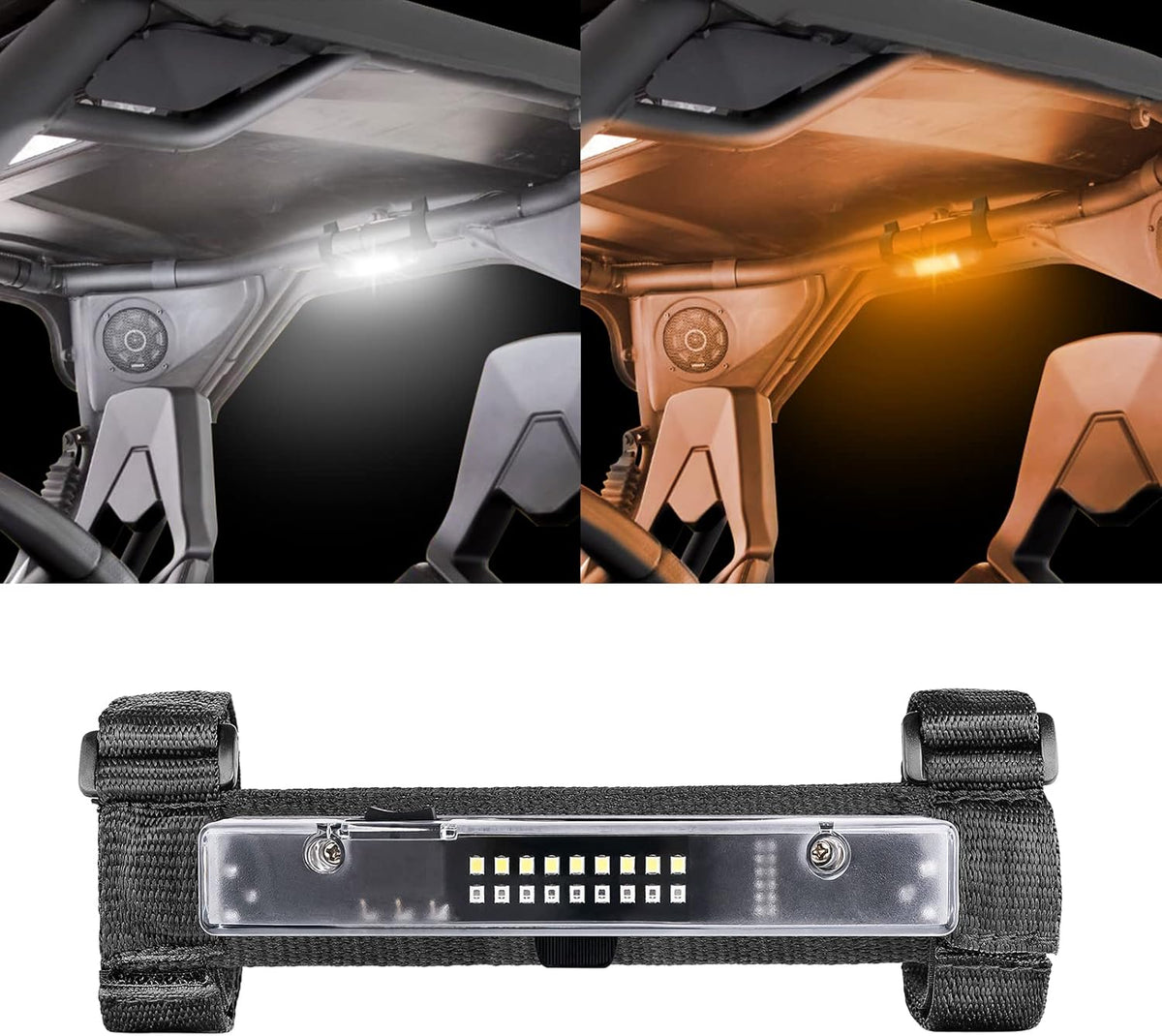 Black Pack of 2 Universal Roll Bar Mount Interior Dome Light L908350