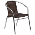 Aluminum Rattan Dining Chair in Dark Brown Z49106