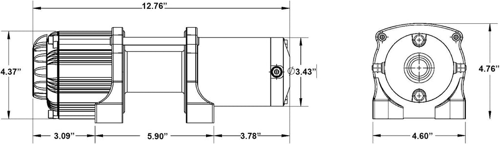 Black Ops 3500 LB Winch with Winch Mounting Plate Complete Kit Z849844