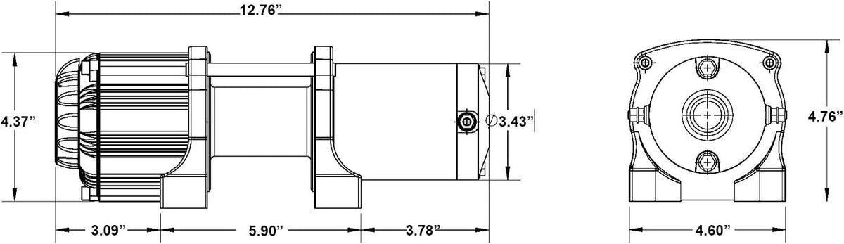Black Ops 3500 LB Winch with Winch Mounting Plate Complete Kit Z849844