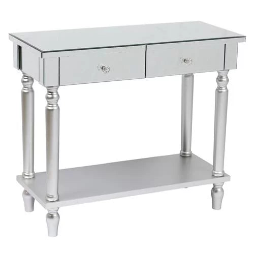 Mirrored Sofa Table with Shelf E755