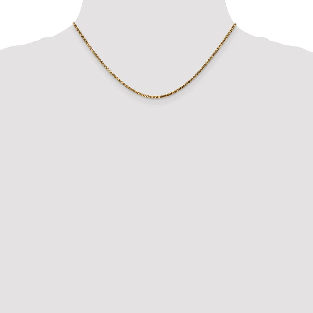 14kt Yellow Gold 1.8mm Spiga Chain 16 inch Lobster Clasp U223