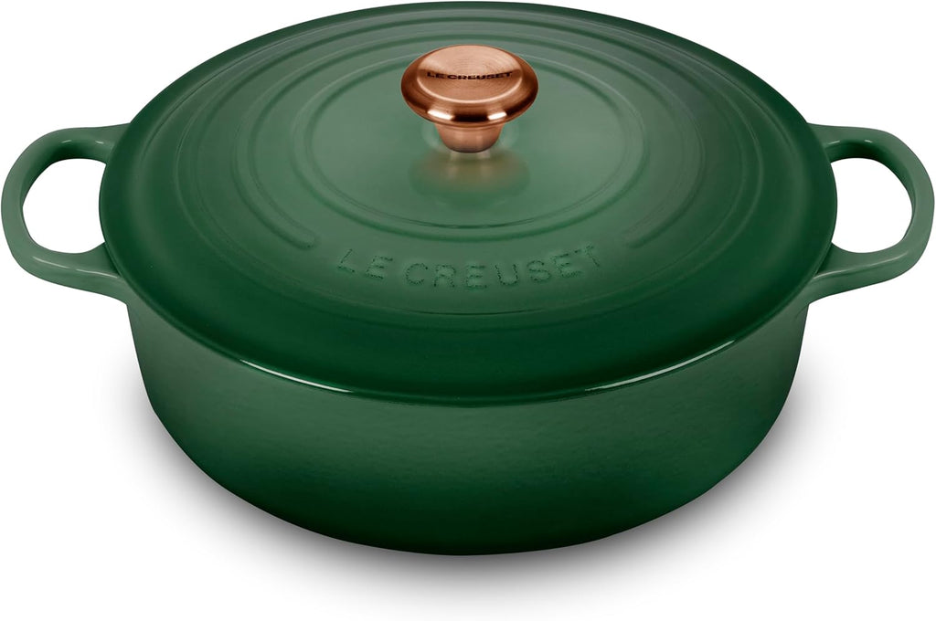 6.75-quart Enameled Cast Iron Round Wide Oven with Copper Knob C4868