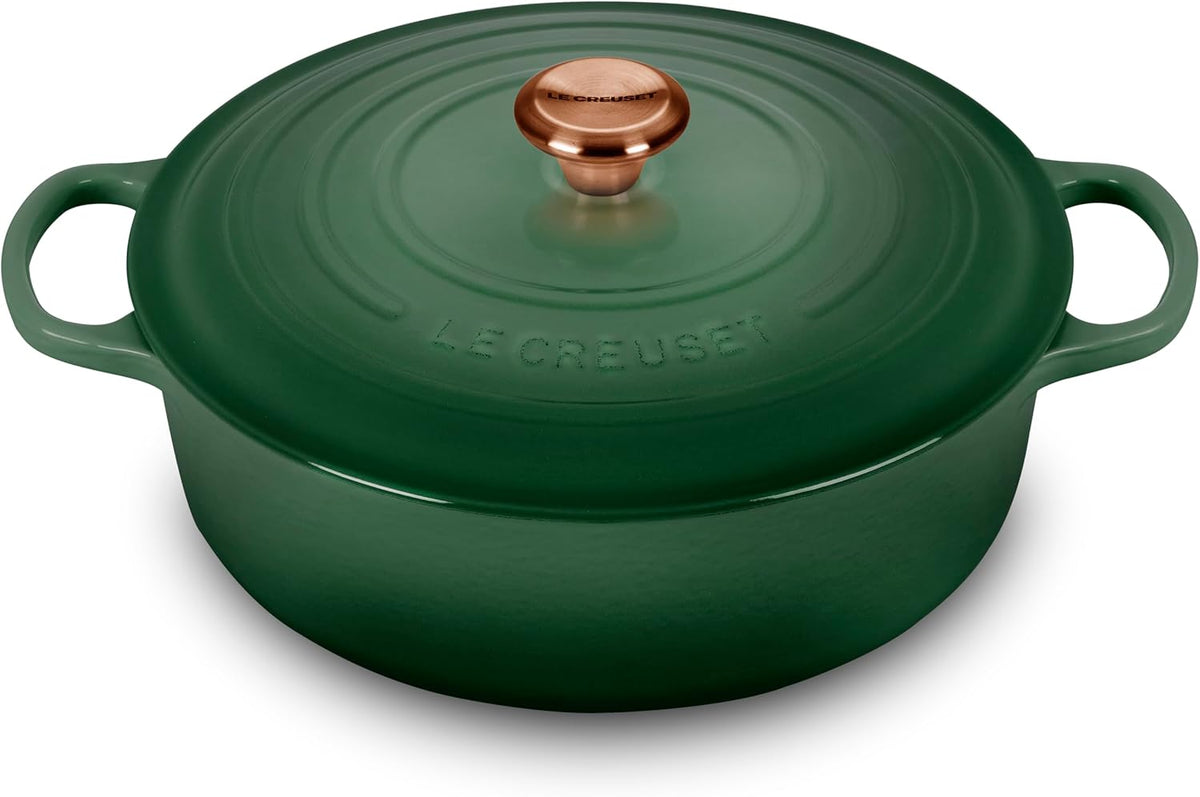 6.75-quart Enameled Cast Iron Round Wide Oven with Copper Knob C4868