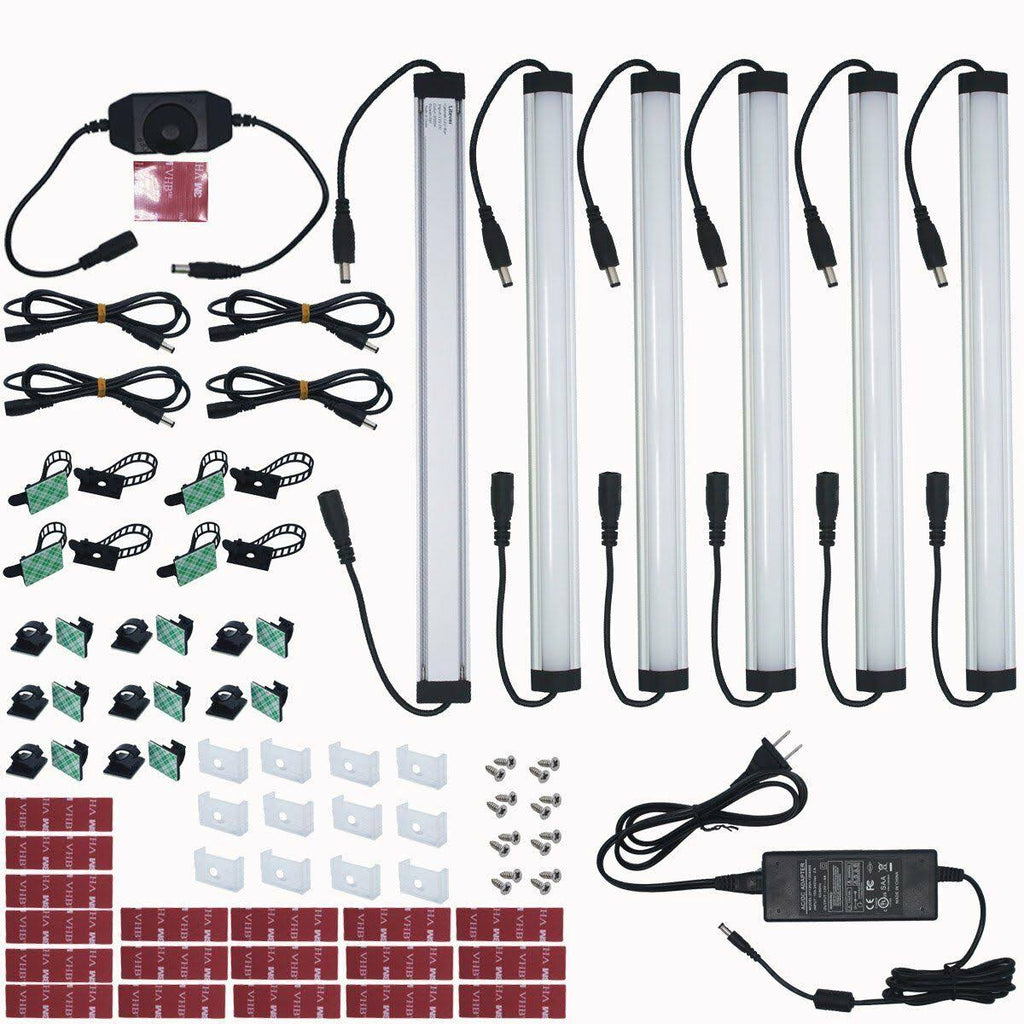 Under Cabinet LED Lighting Kit Plug In, 6 Pcs 12 Inches Q8811