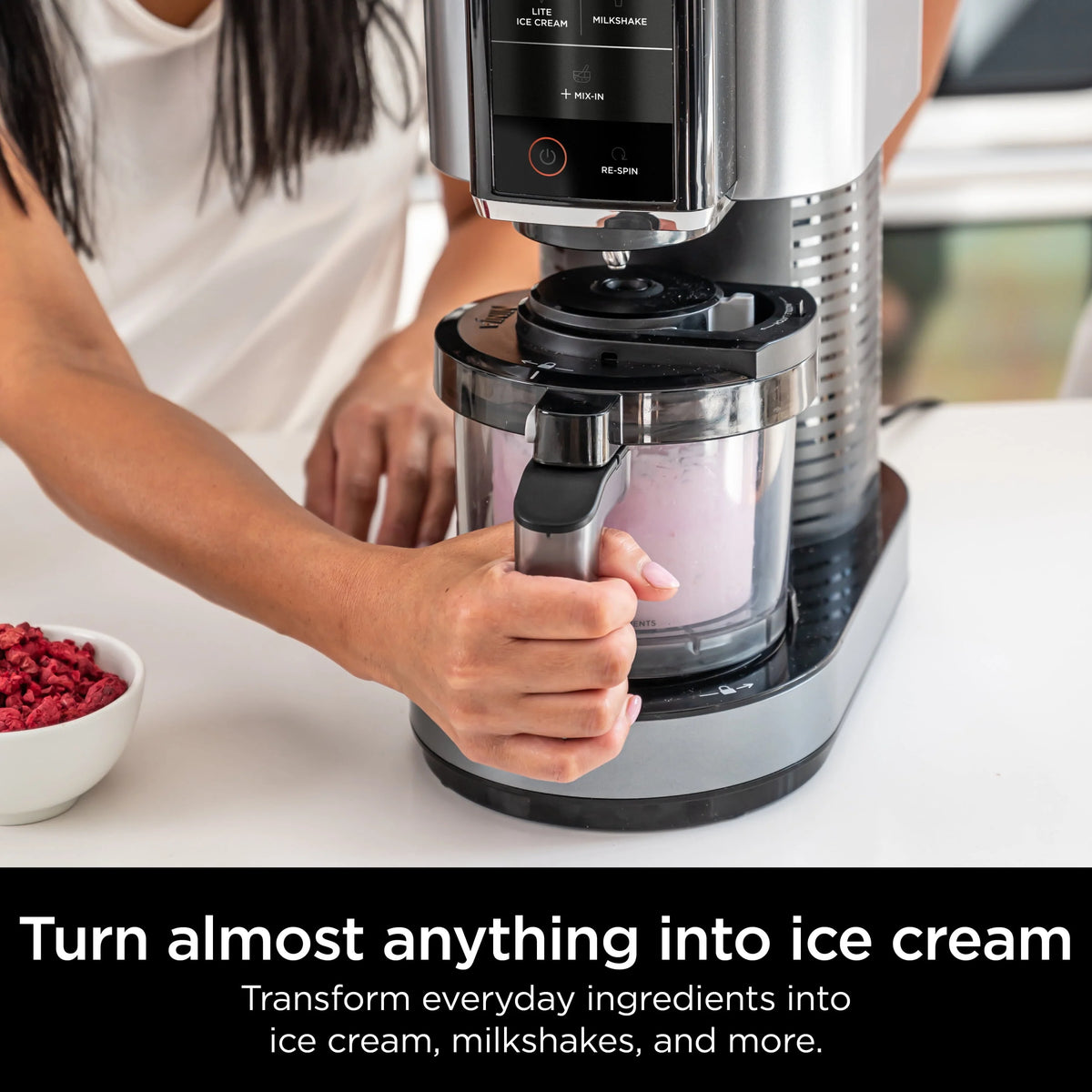 Ice Cream Maker with 5 One-Touch Programs, 16oz. Pints with Storage Lids E4764