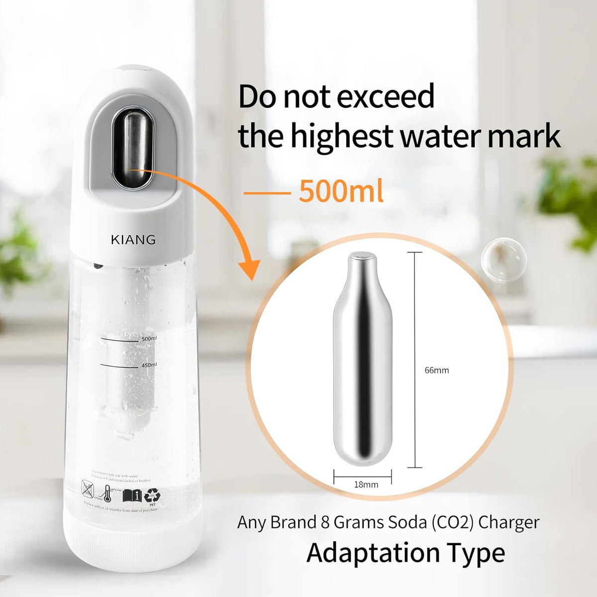 White Soda Maker Compatible With 8 Grams CO2 Charger Y5245