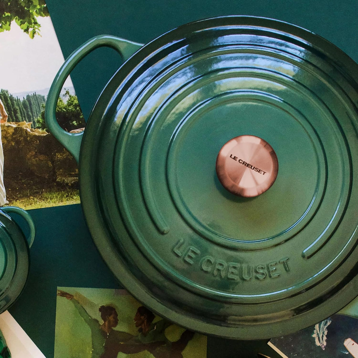 6.75-quart Enameled Cast Iron Round Wide Oven with Copper Knob C4868