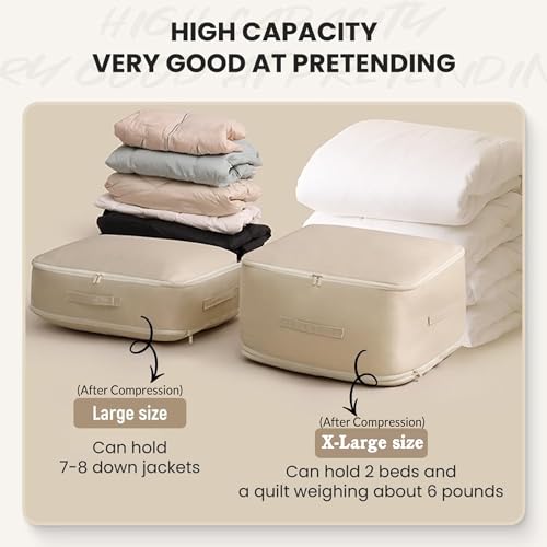 Gray Large Self Compression Storage Bag X341