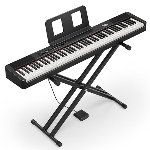 88 Key Weighted Full Size Digital Piano with Stand and Sustain Pedal B7831