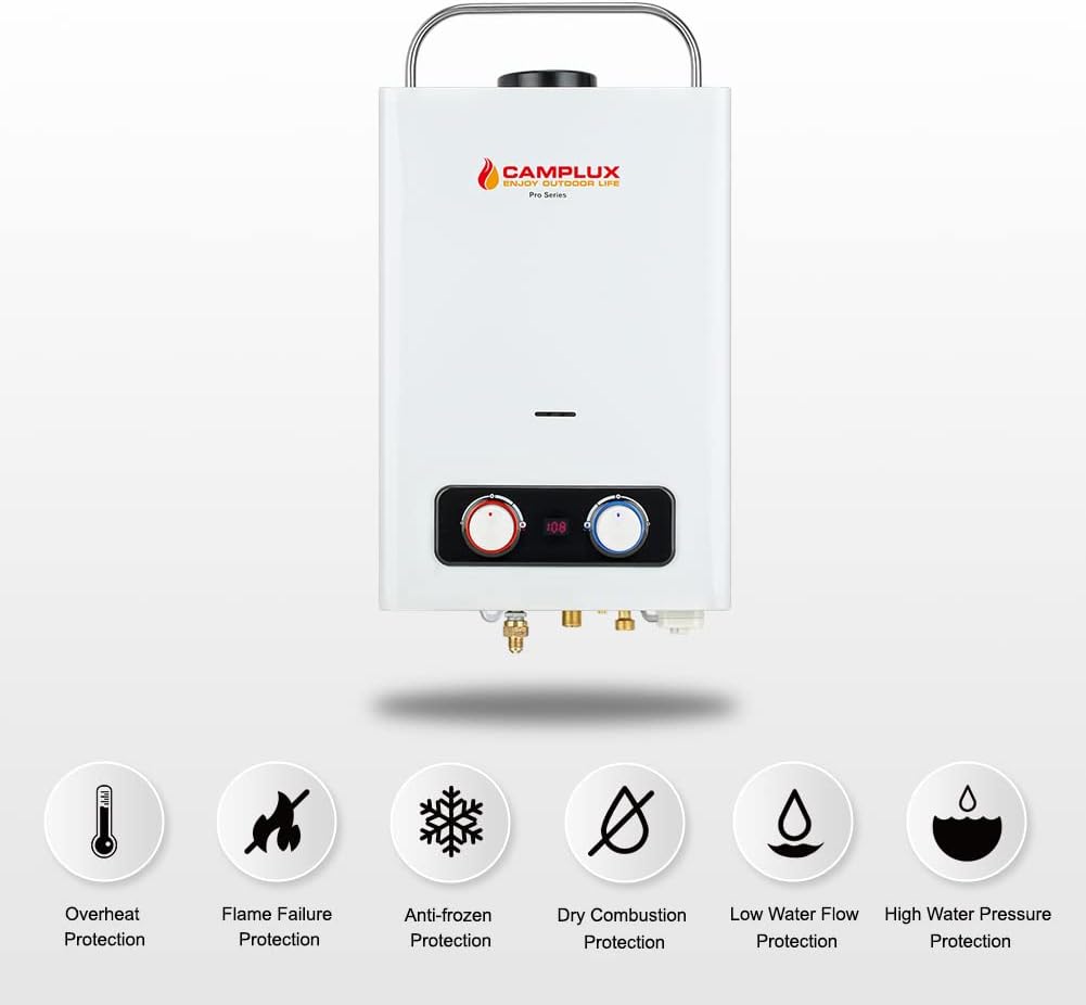 1.58 GPM Tankless Propane Water Heater with Portable Handle, White S783473