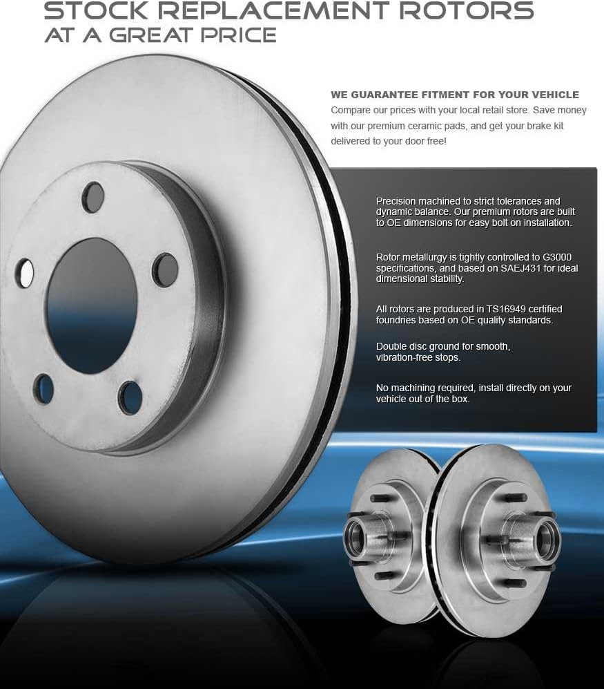 Front and Rear Ceramic Brake Pads and Rotors D620673
