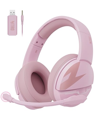 Black Wireless Gaming Headset with 2.4GHz Bluetooth 5.3, 100Hrs Battery, Noise Canceling Mic, 50mm Drivers B371