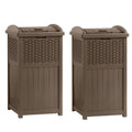 Outdoor Resin Wicker Trash Can Hideaway 2 Pack L691