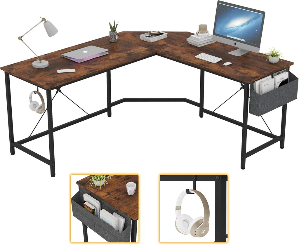 L Shaped Desk 59 Inches Computer Corner Desk with Storage N963339