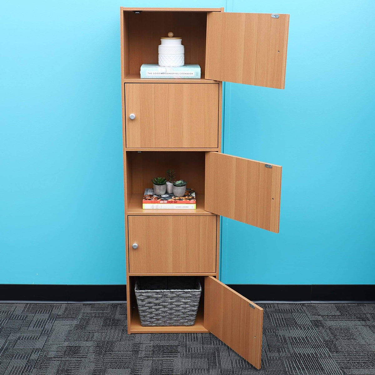 Natural 5 Cube Wood Cabinet J25033