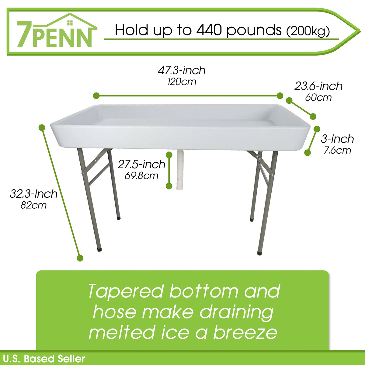 4ft Long Folding Ice Cooler Table U529055