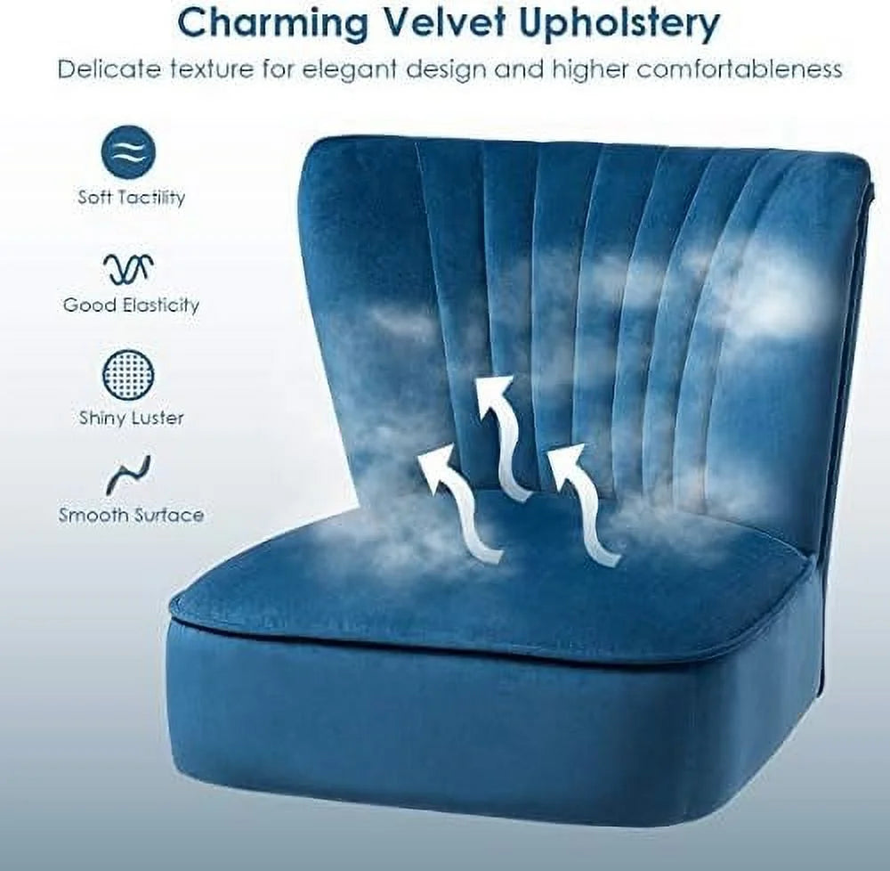 Velvet Accent Chair with Wood Legs V475