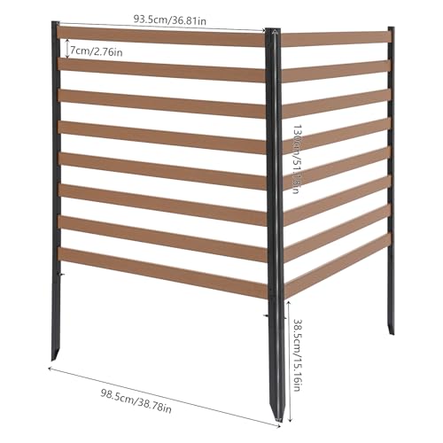 Brown 2 Panels 39"W x 51"H Privacy Screens Fence Panel Q24193