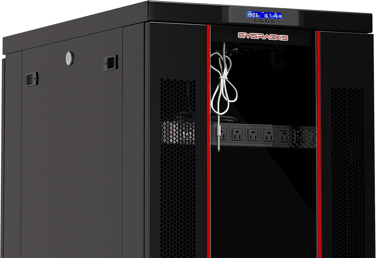 22U Locking Server Rack Cabinet on Casters with Cooling Fan N1148
