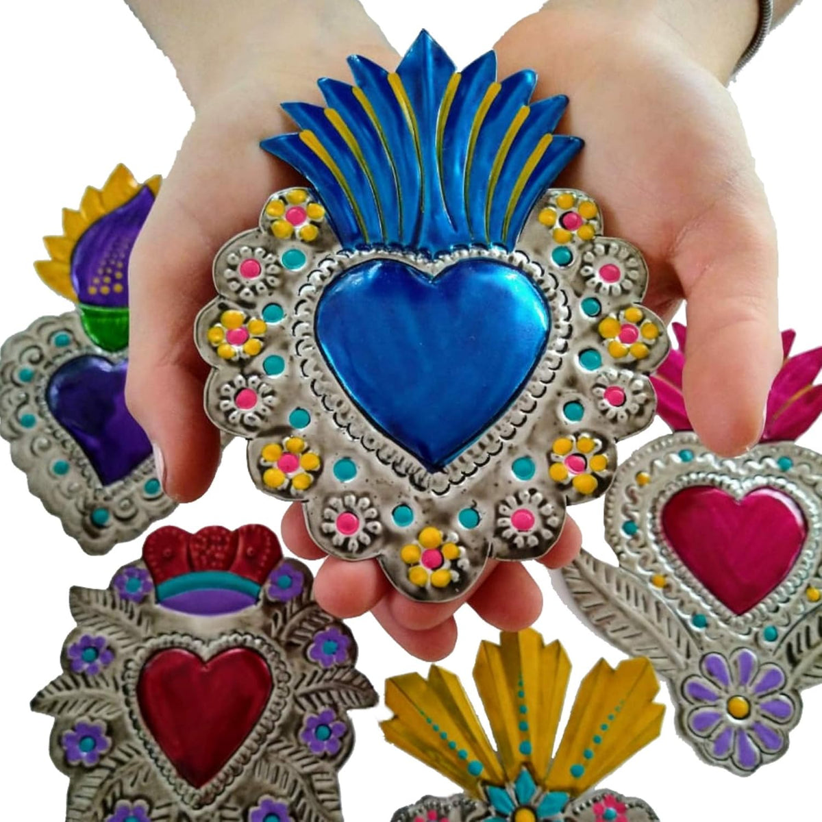 5 Pieces Hand Painted Metal Wall Decor E3425